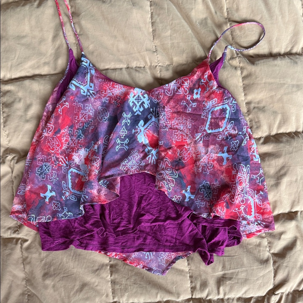 Sparkle & Fade Purple and Red Top